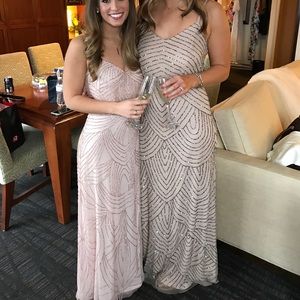 Adrianna Papell bridesmaid dress *taupe/pink